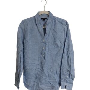 J. Crew Blue and White Striped Button-Down Shirt